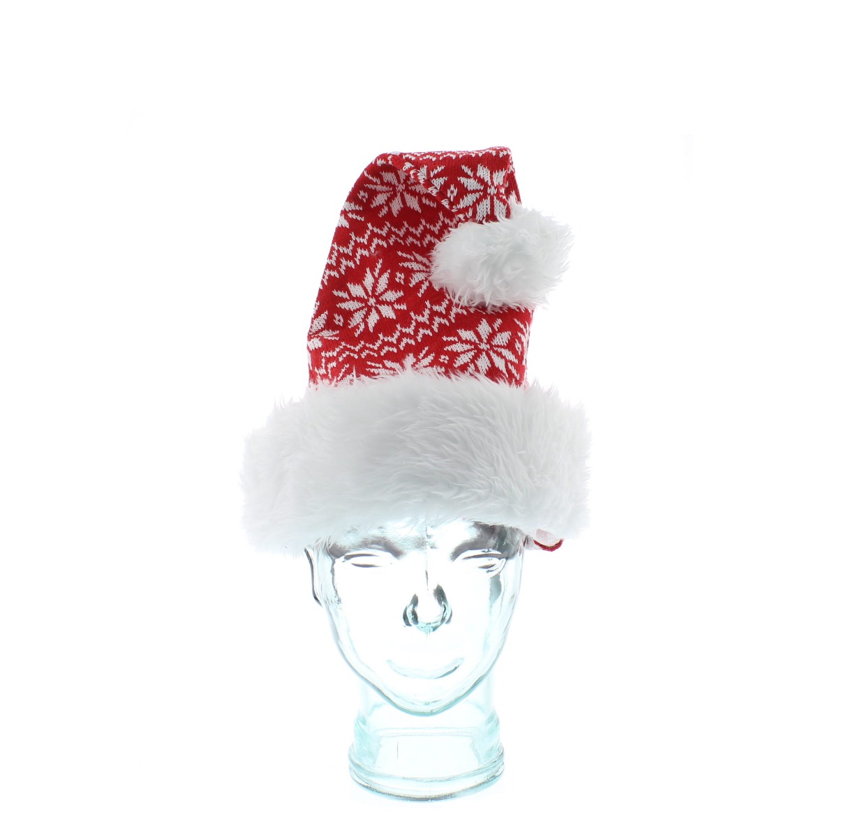 45cm Red/White Nordic Pattern Santa Hat-0
