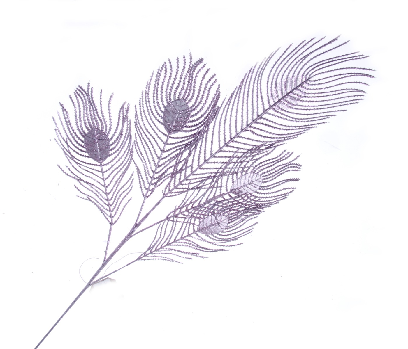 Glittered Peacock Feather Spray - Pink (93cm long)-0