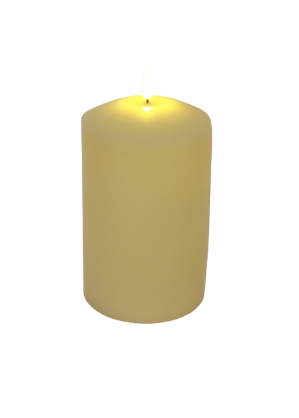 LED Wax Candle with 3D Flame - Ivory (12.5cm x 20cm height)-0