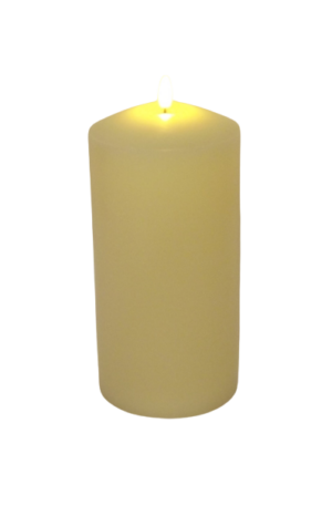 LED Wax Candle with 3D Flame - Ivory (12.5cm x 25cm height)-0