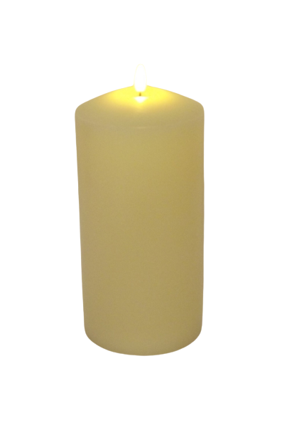 LED Wax Candle with 3D Flame - Ivory (12.5cm x 25cm height)-0