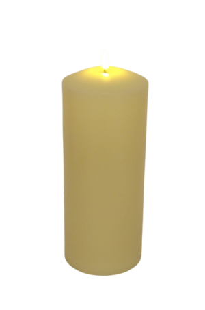 LED Wax Candle with 3D Flame - Ivory (12.5cm x 30cm height)-0