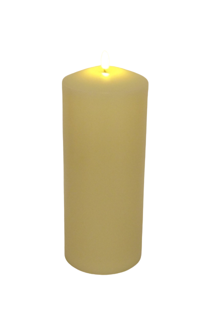LED Wax Candle with 3D Flame - Ivory (12.5cm x 30cm height)-0