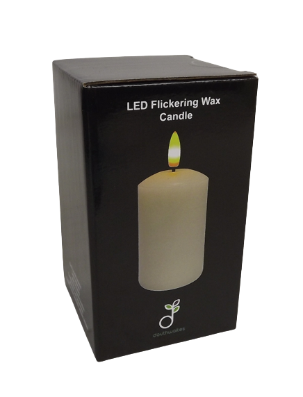 LED Wax Candle with 3D Flame - Ivory (7.5cm x 10cm height)-25589