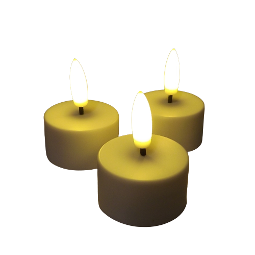 Set of 6 LED Tealights - White (3.8cm x 4.5cm height)-0