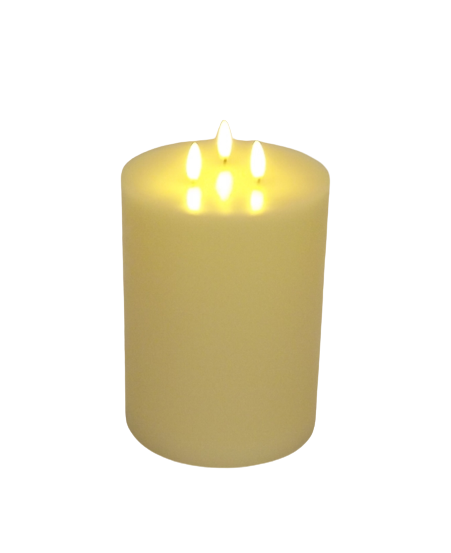 LED Wax Candle with 3D Flame - Ivory (15cm x 20cm height)-0