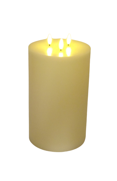 LED Wax Candle with 3D Flame - Ivory (15cm x 25cm height)-0