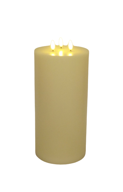 LED Wax Candle with 3D Flame - Ivory (15cm x 30cm height)-0