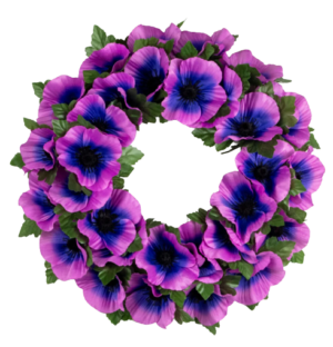 14" Purple Poppy Wreath-0