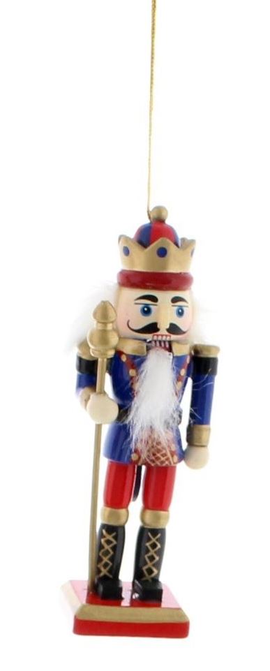 12cm Red/Blue Nutcracker W/Staff