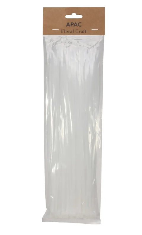 30cm White Cable Ties Pack Of 100-0