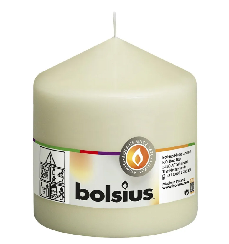 Bolsius Pillar Candle Ivory 100 x 98mm-0
