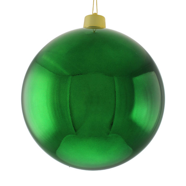 30cm Plastic Shiny Bauble Green-0