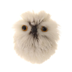 6.5cm Faux Fur Owl with Hanger Grey-0