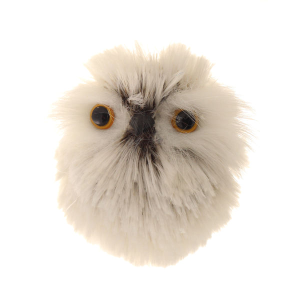 6.5cm Faux Fur Owl with Hanger Grey-0