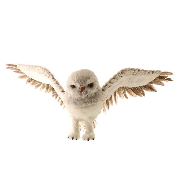 72 x 23cm Faux Fur Owl with Hanger Grey-0