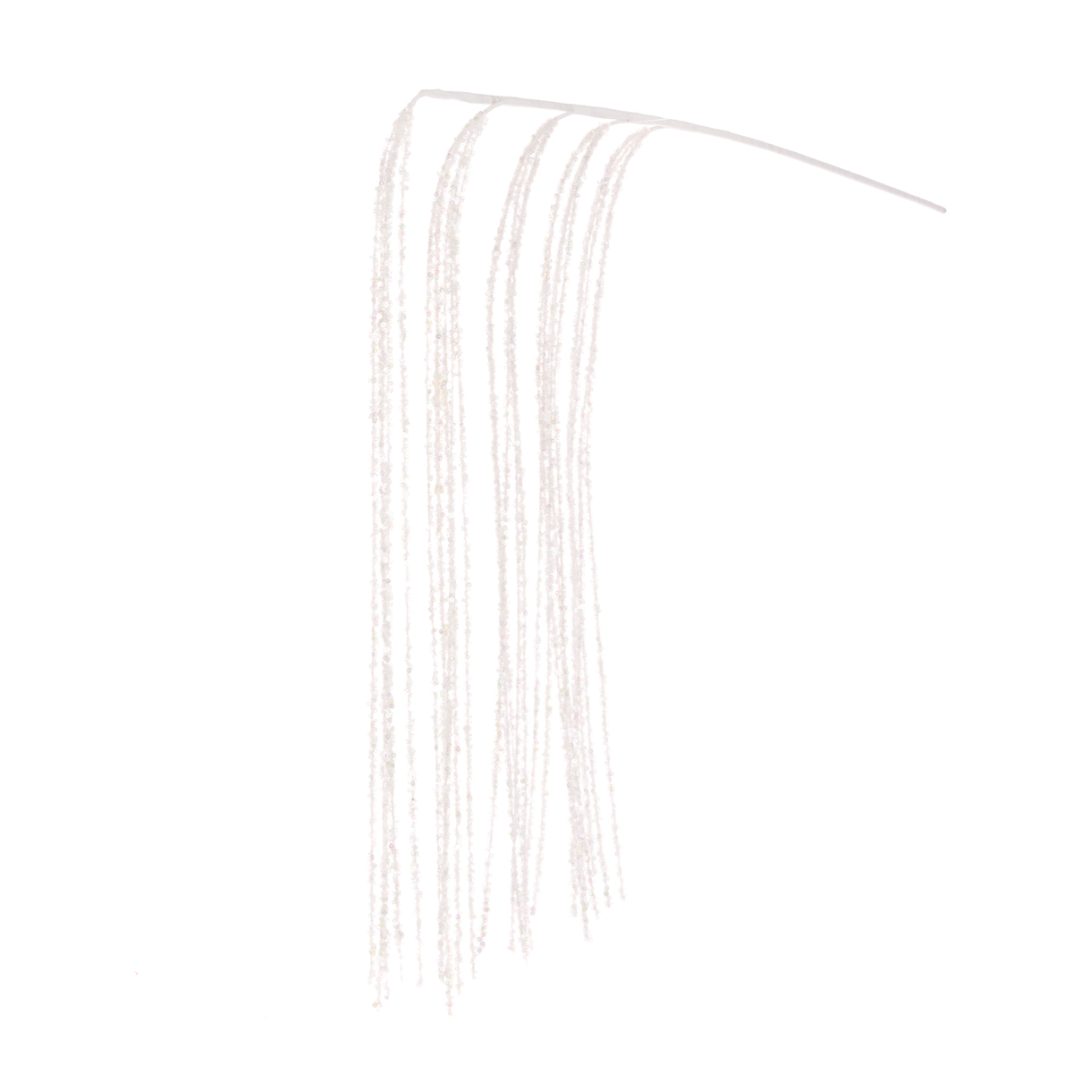 Sequin Sparkle Rain 110cm White-0