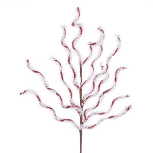 Tinsel Twist Spray 79cm White/Red-0