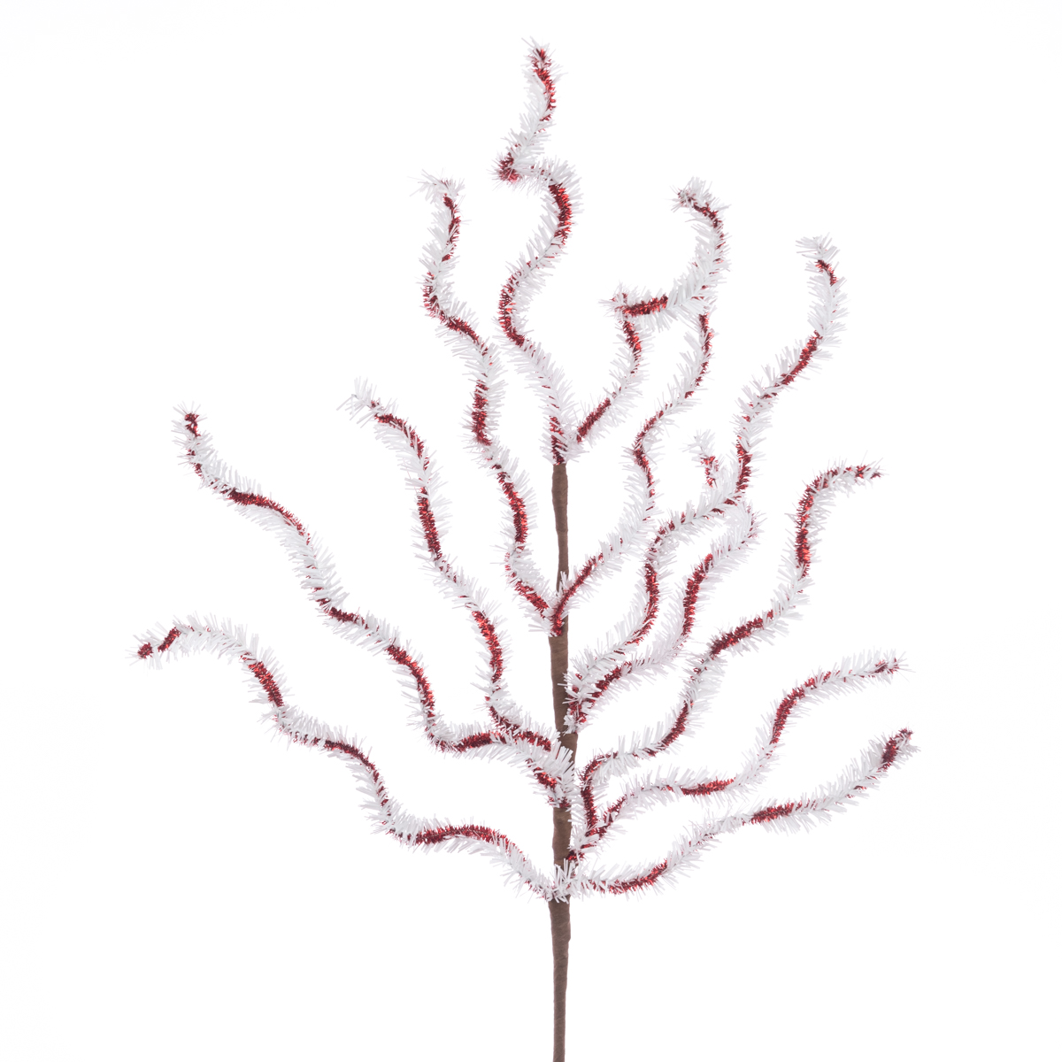 Tinsel Twist Spray 79cm White/Red-0