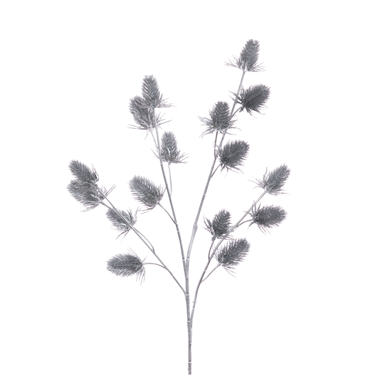 Metallic Thistle Spray 66cm Silver-0