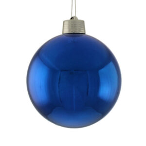 20cm Plastic Shiny Bauble Blue-0