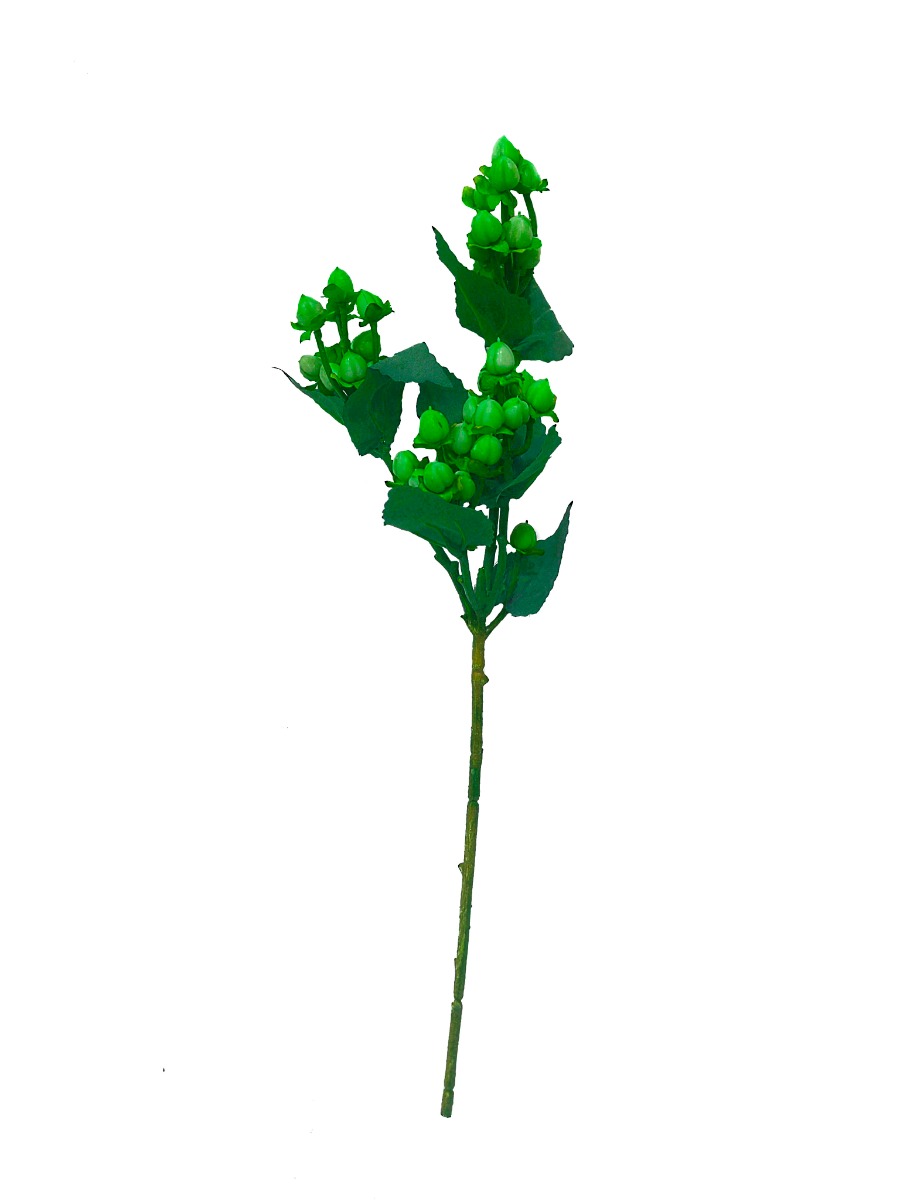 Artificial Hypericum Berry Branch - Green 48cm-0
