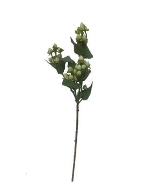 Artificial Hypericum Berry Branch - White/Green 48cm-0