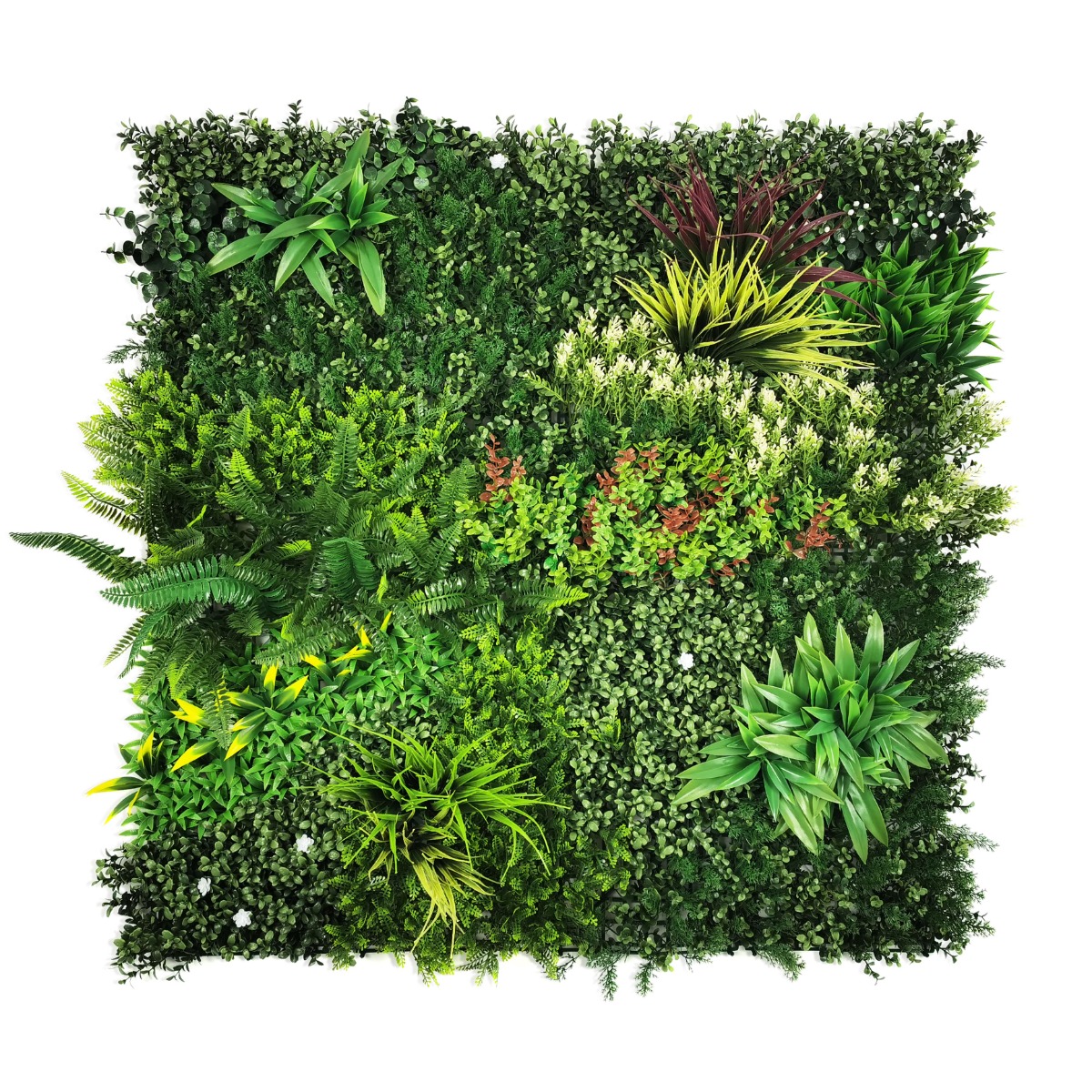 Plastic Foliage Tile - Green/White 1mtr x 1mtr-0