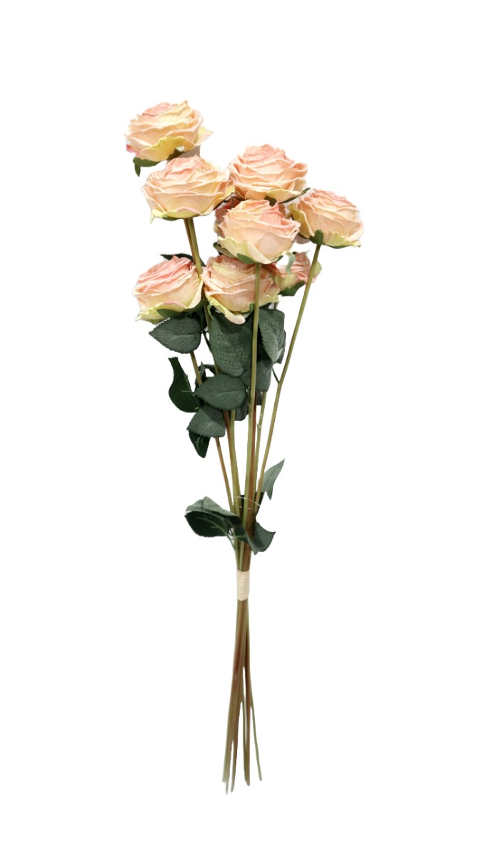 Artificial Dry Rose Bundle - Peach/Pink 72cm-0