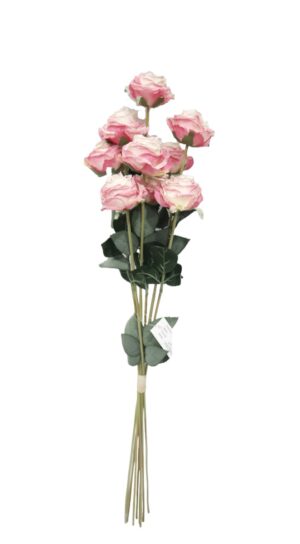 Artificial Dry Rose Bundle - Pink/White 72cm-0