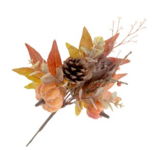 Pumpkin & Eucalyptus Branch - White/Brown 37cm