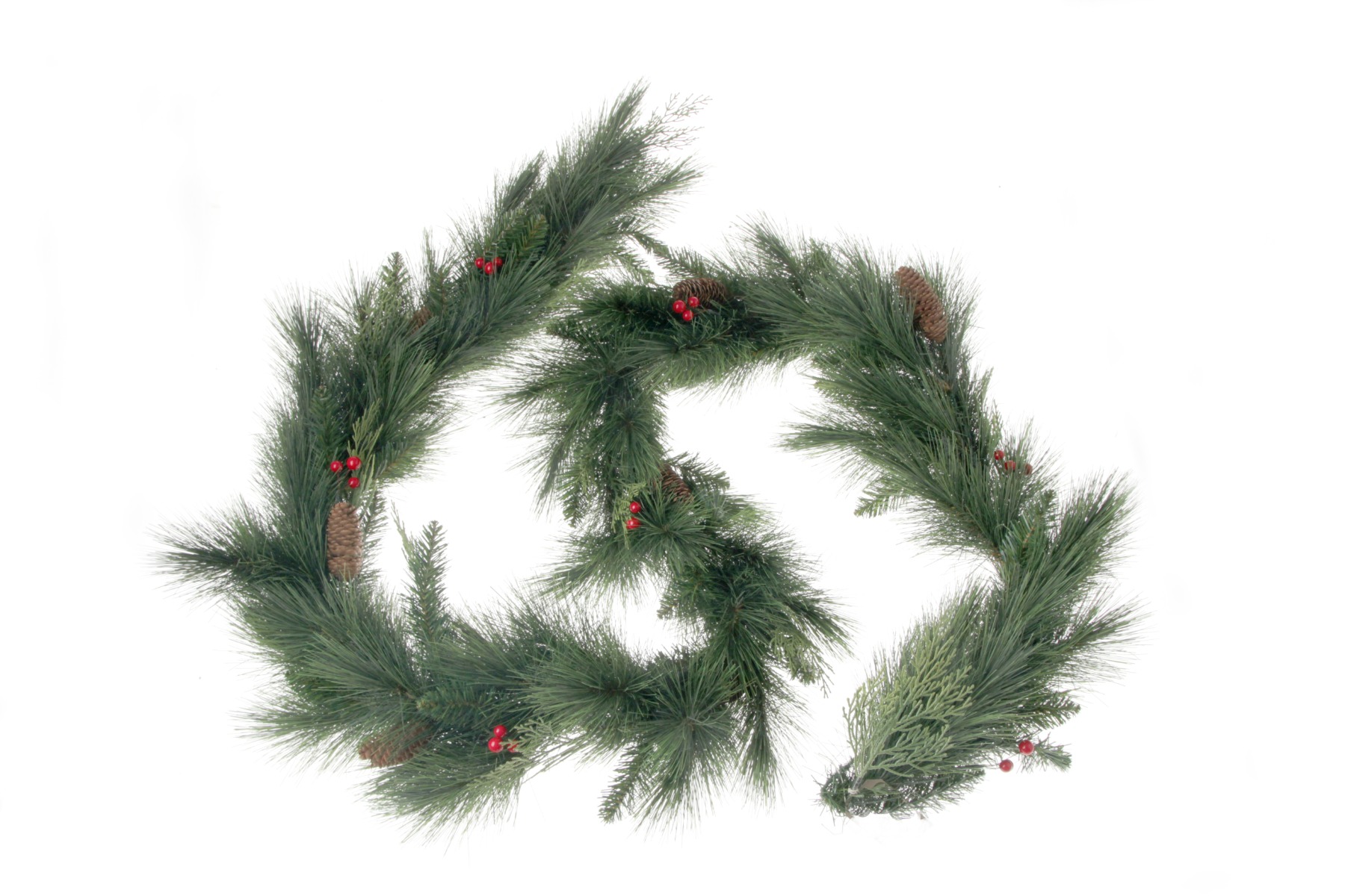 Deluxe Cone & Berry Garland - Green (120 tips, 275cm long)-0