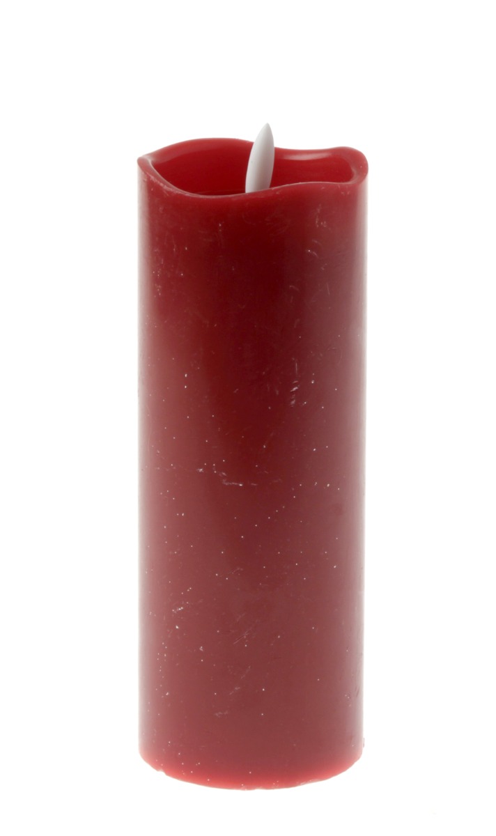Melted Top LED Wax Candle - Red (7.5 x 20cm)-0