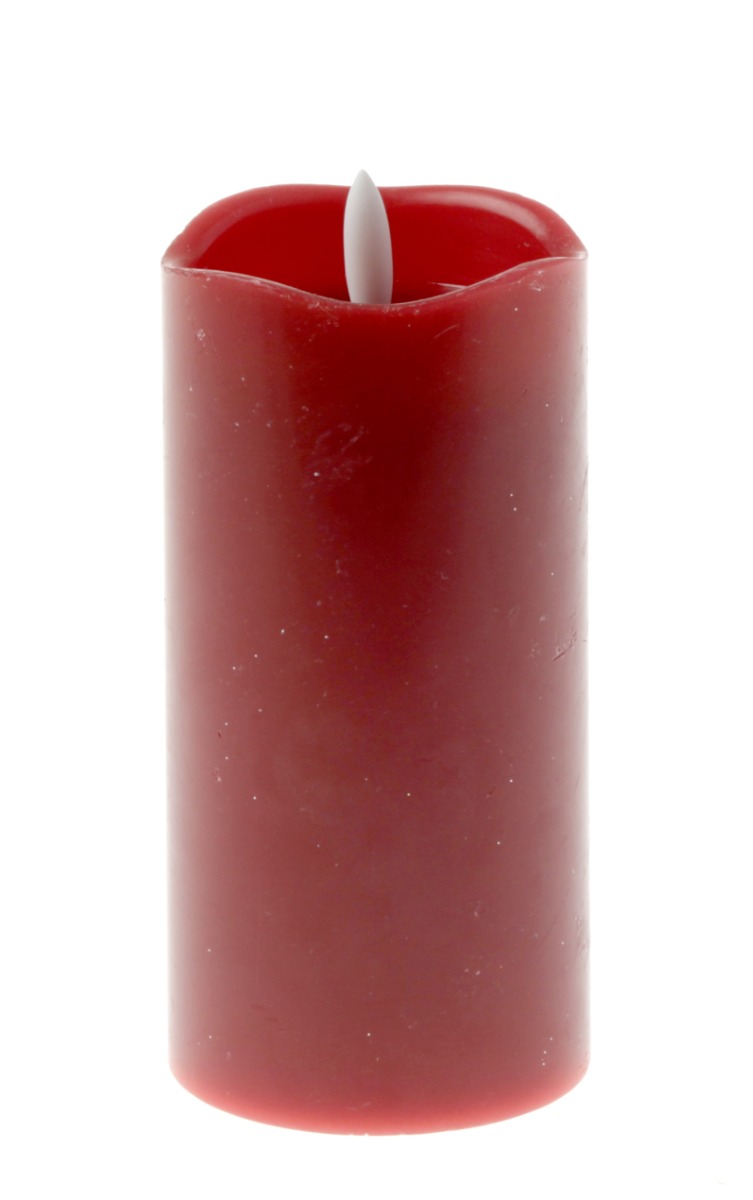 Melted Top LED Wax Candle - Red (7.5 x 15cm)-0