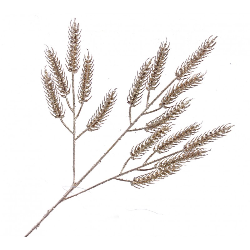 Glittered Wheat Spray - Gold (70cm long)-0