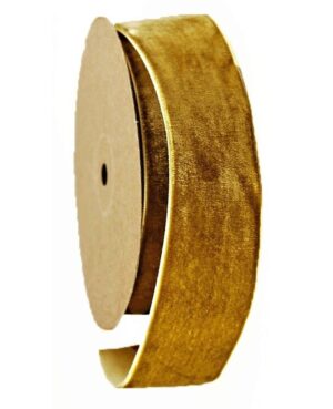 Velvet Ribbon 12mm x 10mtrs Gold-0