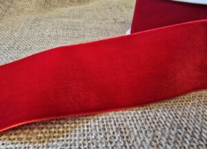 Velvet Ribbon 50mm x 10mtrs Red