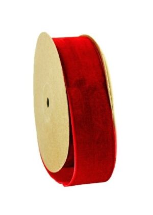 Velvet Ribbon 50mm x 10mtrs Red-0