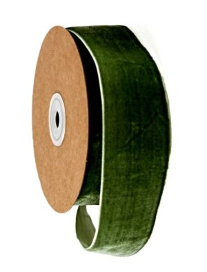 Velvet Ribbon 50mm x 10mtrs Dark Green-0