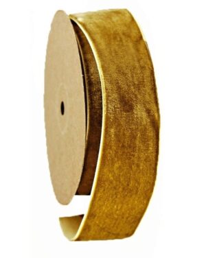 Velvet Ribbon 50mm x 10mtrs Gold-0