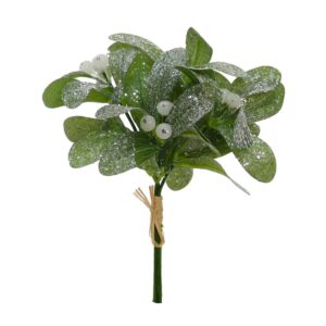 Frosted Mistletoe Pick 20cm-0