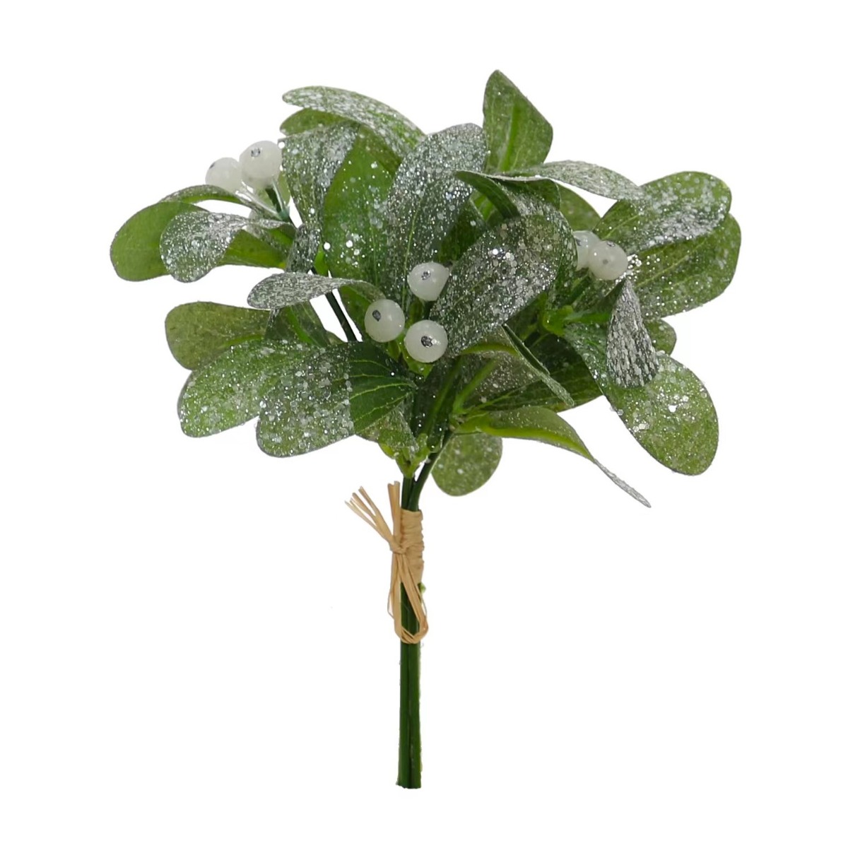 Frosted Mistletoe Pick 20cm-0