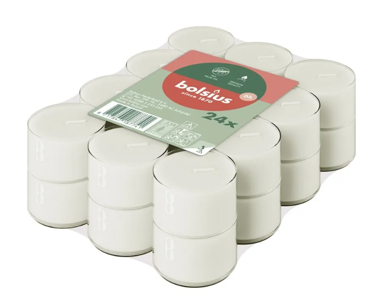 Bolsius Clear Cup Tealights x 24-0
