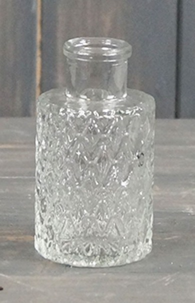 Clear Mini Geometric Glass Bottle (H9.2cm)