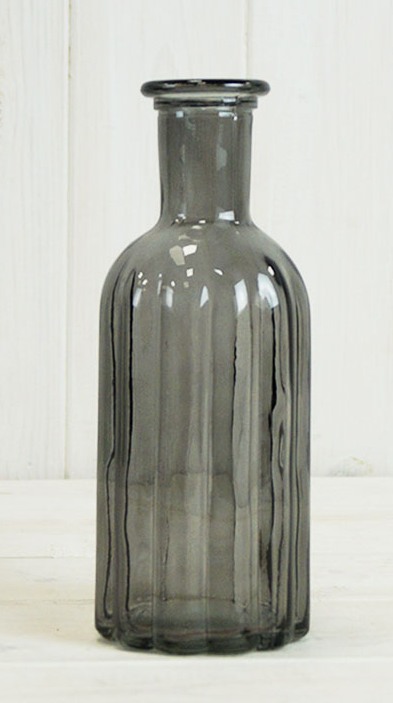 Smoky Grey Glass Bottle (19cm)