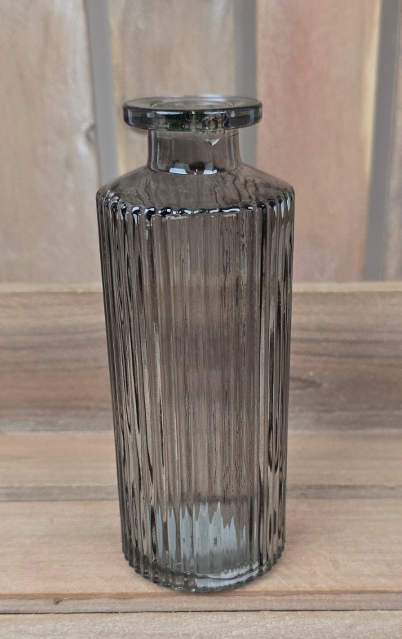 Smoky Grey Glass Bottle (13.2cm)