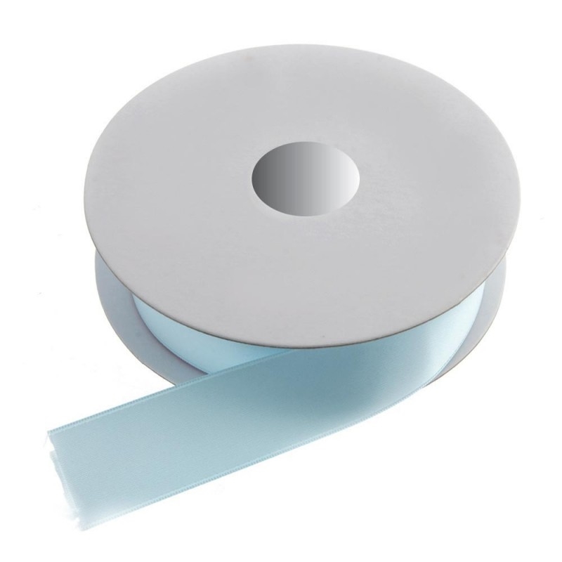 Double Face Satin 38mm x 20mtrs Light Blue-0