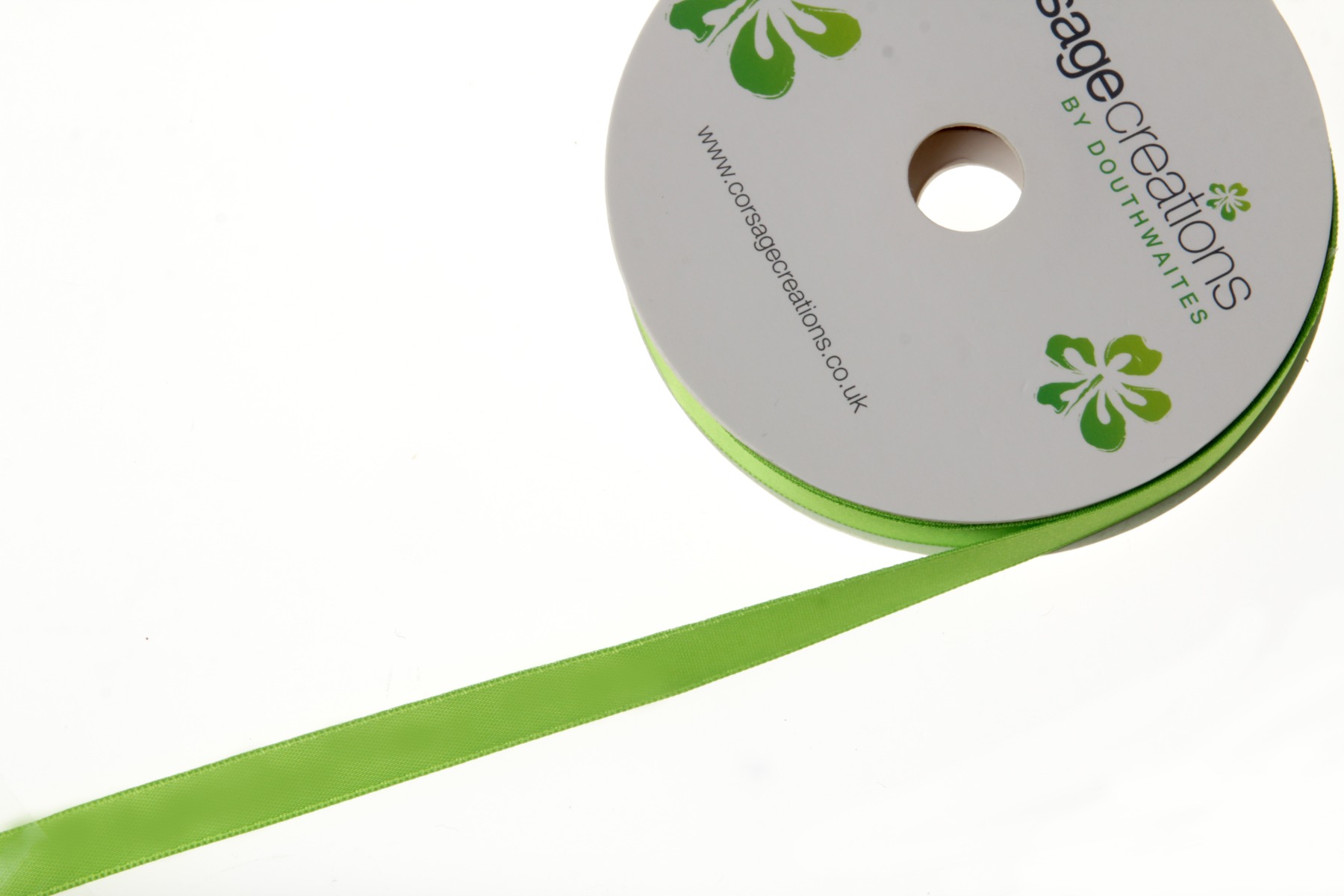 Double Face Satin 38mm x 20mtrs Lime Green-0