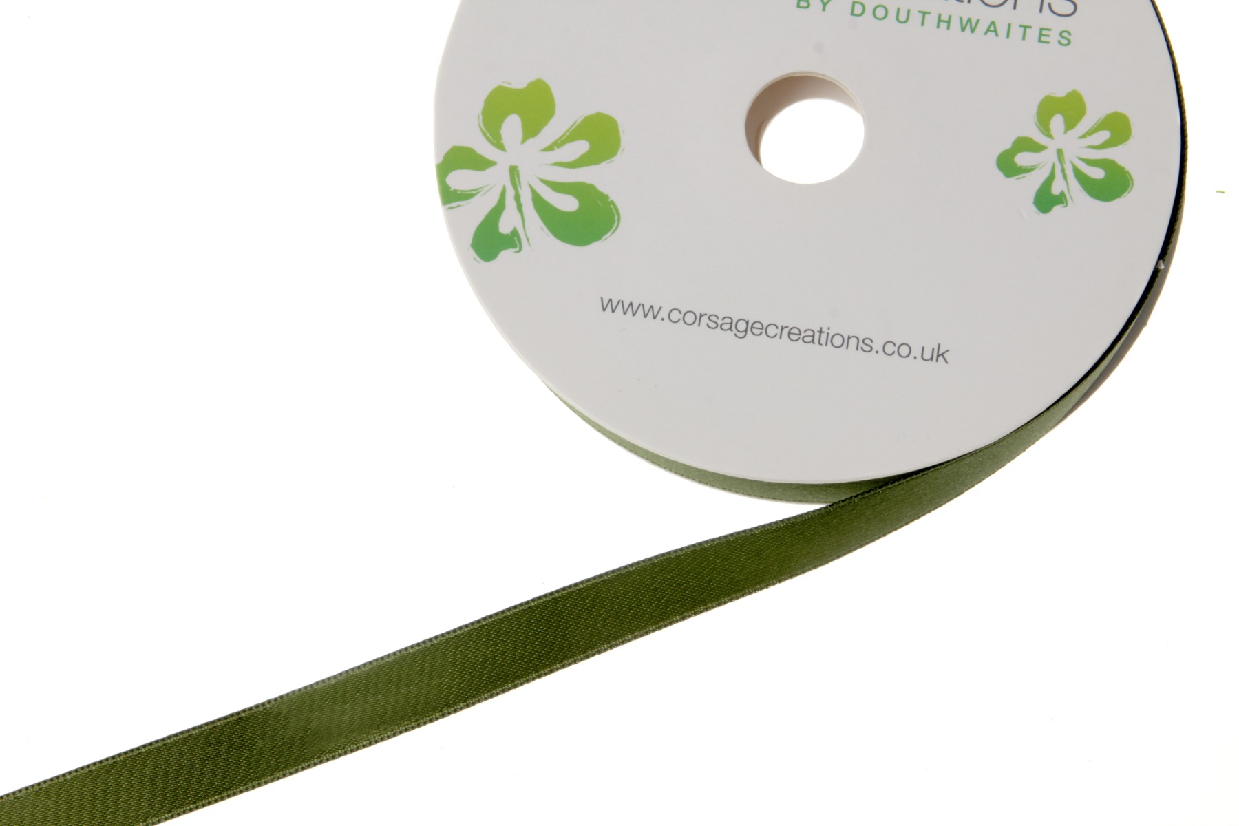 Double Face Satin 38mm x 20mtrs Moss Green-0
