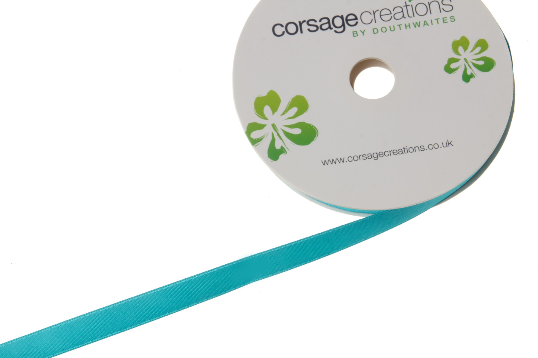 Double Face Satin 38mm x 20mtrs Turquoise-0